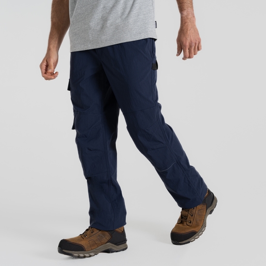 Men's Bedale Stretch Cargo Workwear Trousers Dark Navy