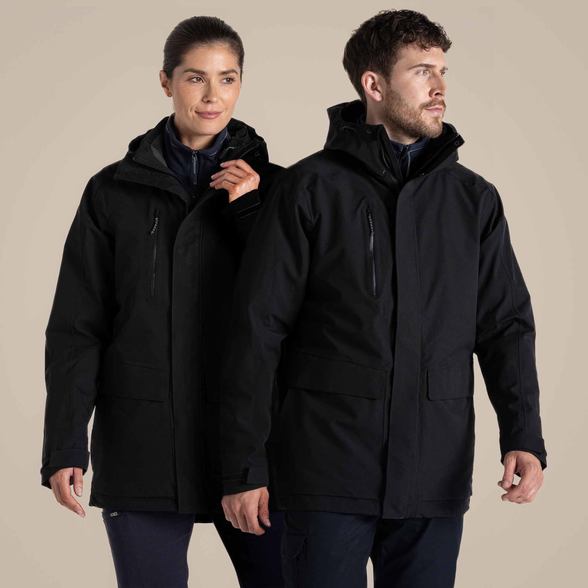 Craghoppers Unisex Black Expert Kiwi Pro Stretch 3In1 Jacket Size: Xxxl