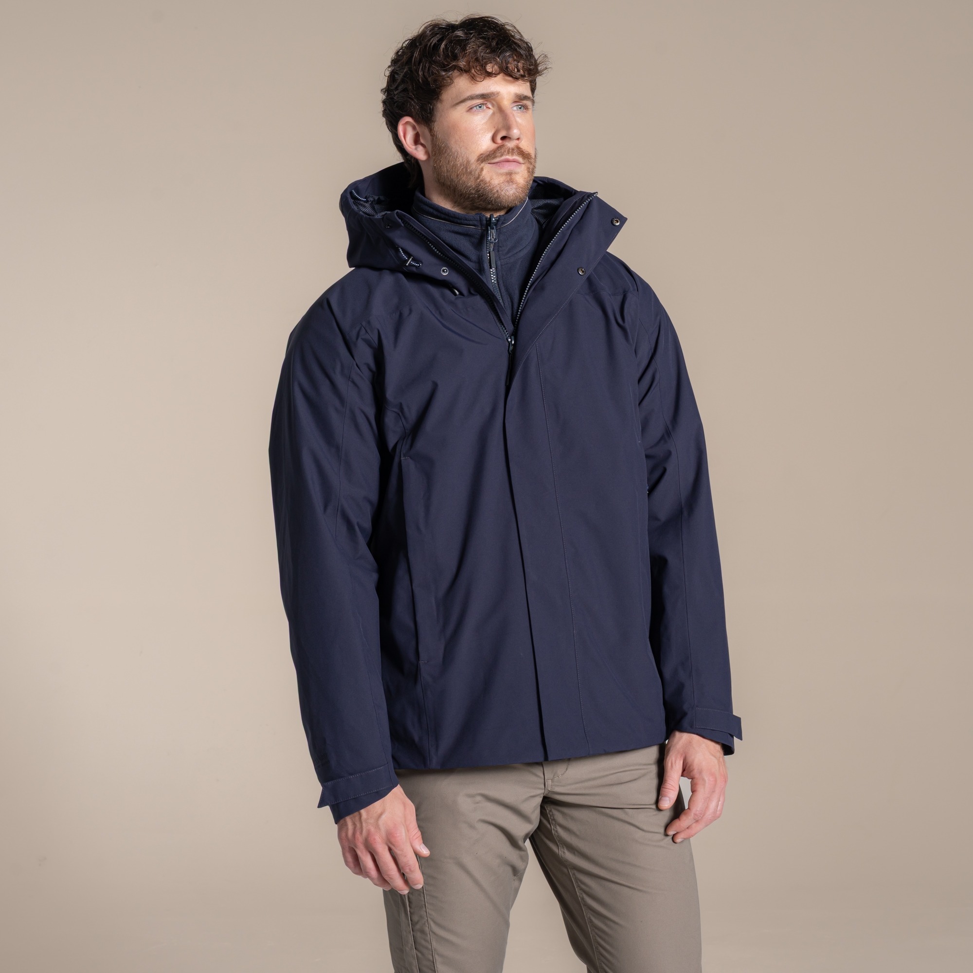 Craghoppers Unisex Blue Men's Waterproof Expert Basecamp 3In1 Jacket Size: Xxxl