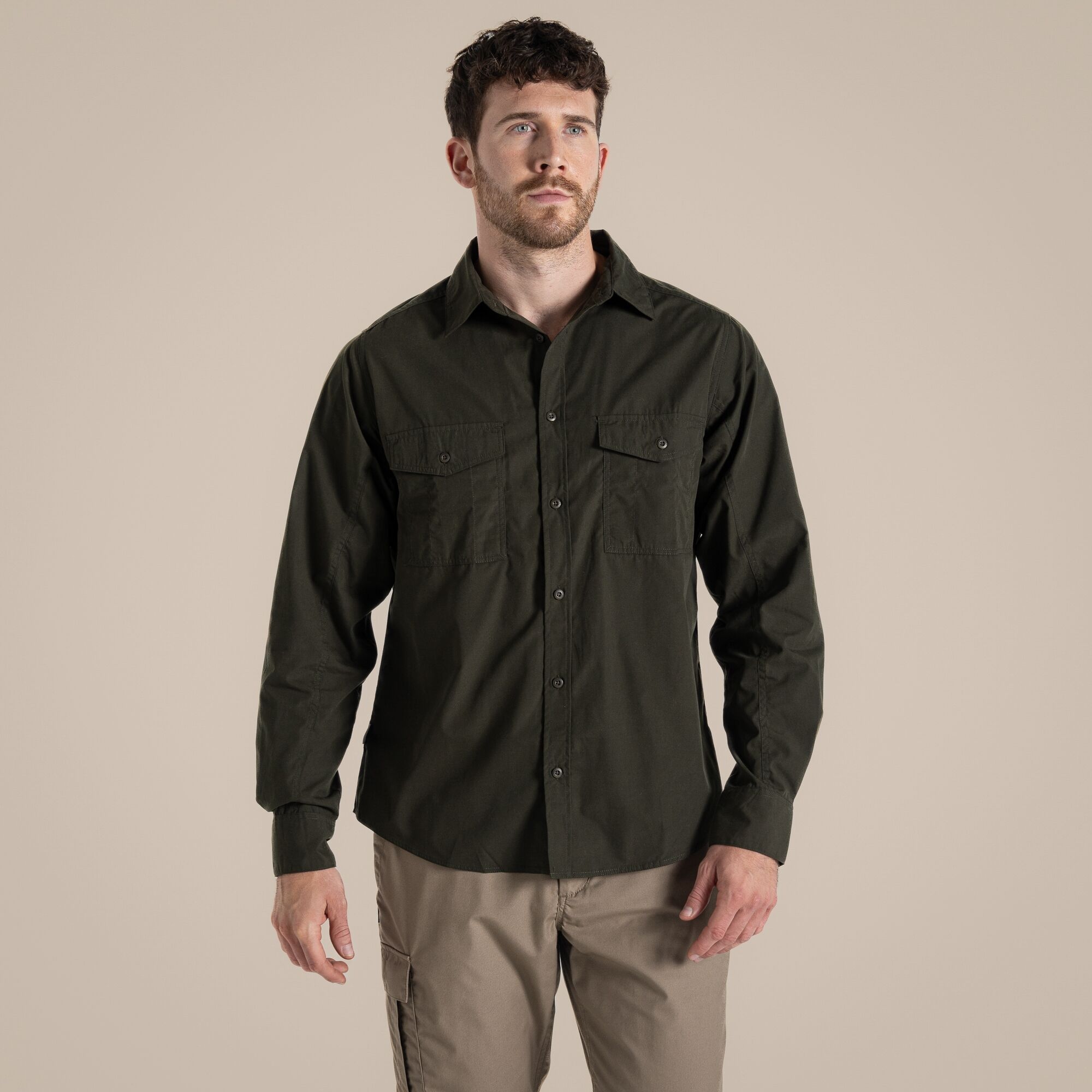 Craghoppers Men's Green Expert Kiwi Long Sleeved Shirt Size: S