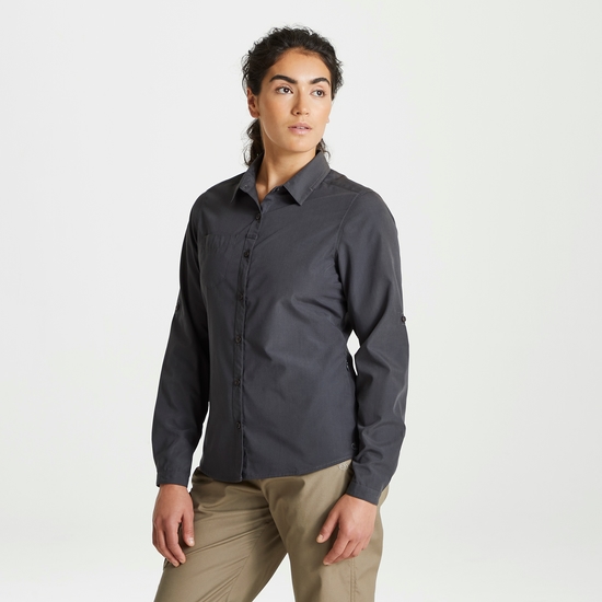 Langärmeliges Expert Kiwi-Shirt für Damen Carbon Grey