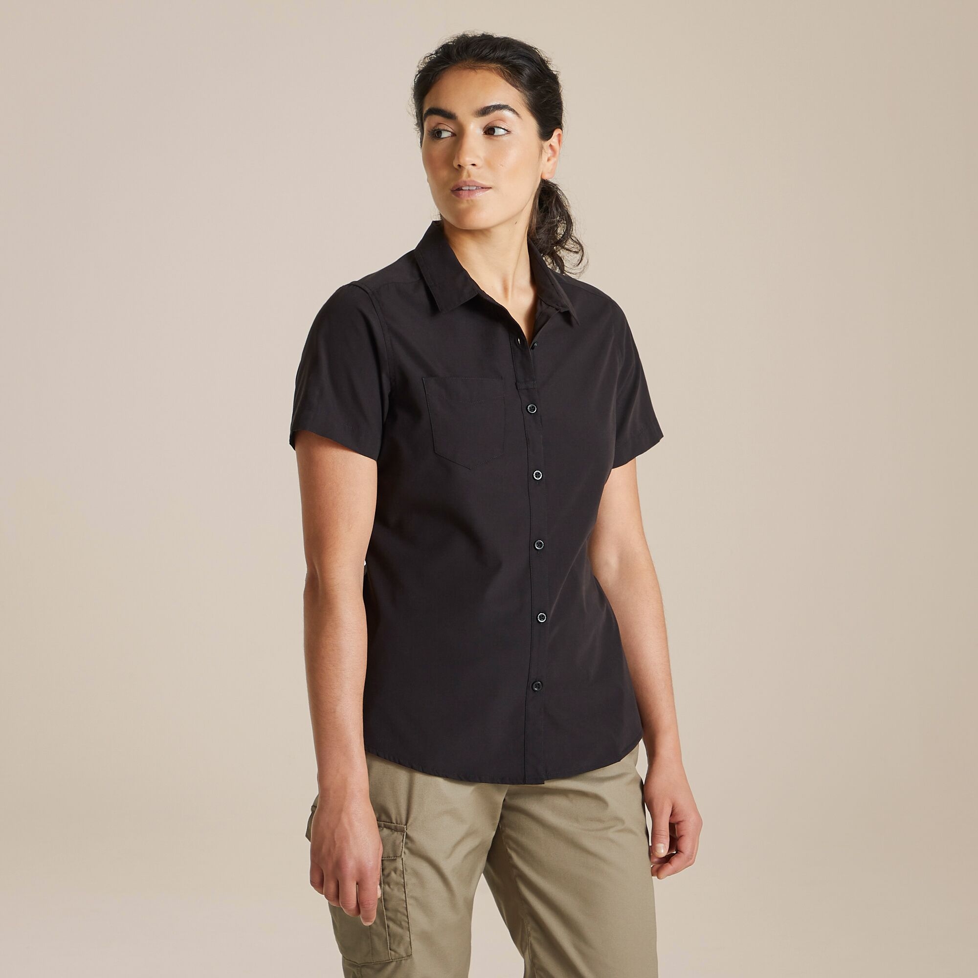 Craghoppers Women's Black Expert Kiwi Short Sleeved Shirt Size: 12