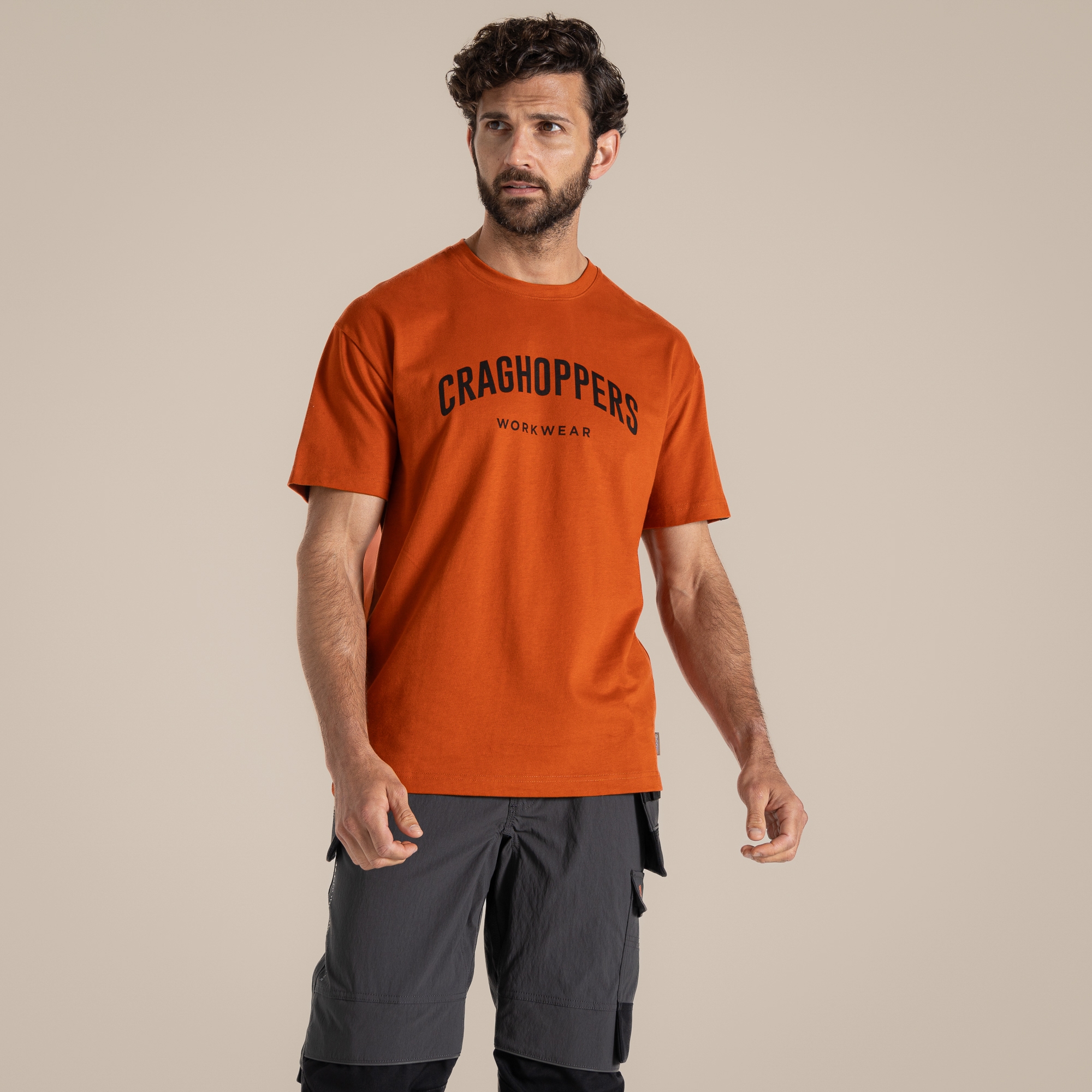 Craghoppers Men's Orange Batley Workwear T-Shirt Size: L