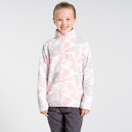 Kids' Gabriel Half Zip Fleece Pink Clay Print