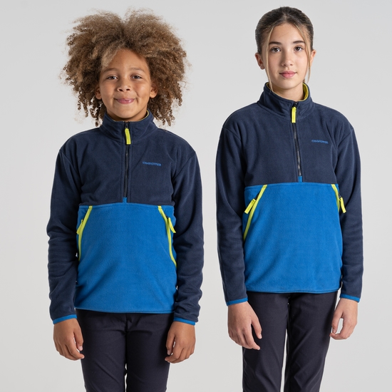 Kid's Valo Half Zip Fleece Blue Navy / Bolt Blue