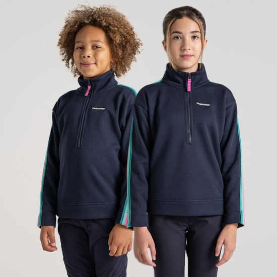 Kid's Rey Half Zip Fleece Blue Navy