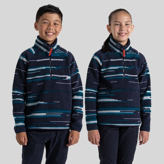 Kid's Tivoli Half Zip Blue Navy Print