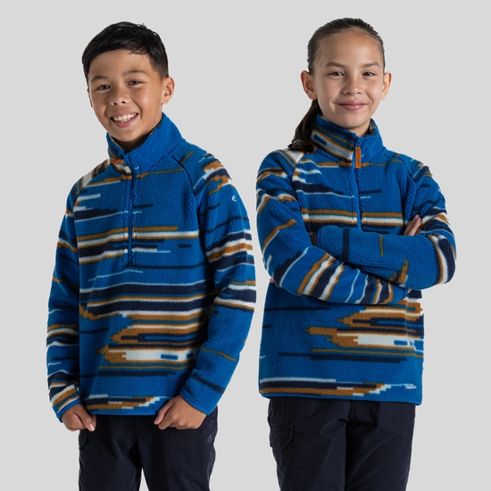 Kid's Tivoli Half Zip Titan Blue Print