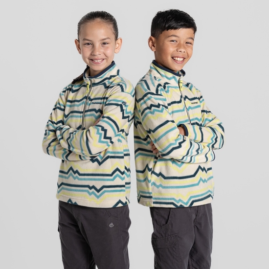 Kid's Bachas Half Zip Fleece Key Lime Print