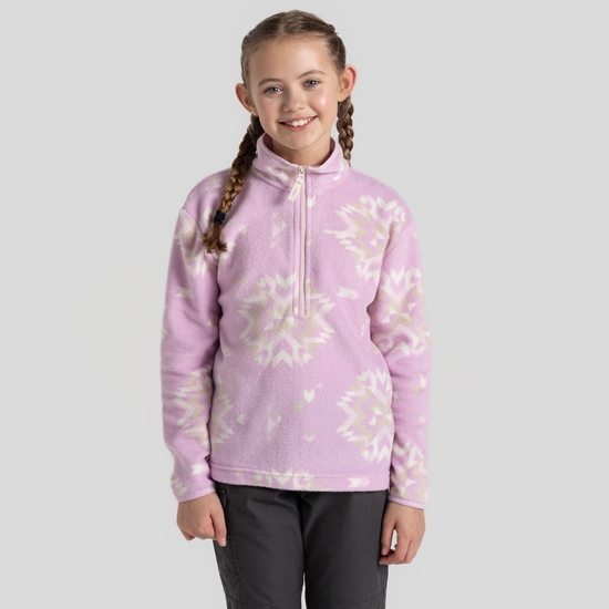 Calke Half Zip Orchid Print