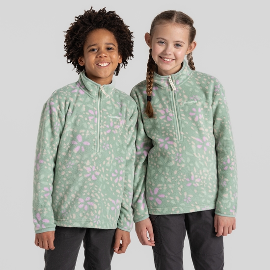 Calke Half Zip Pale Pistachio Print