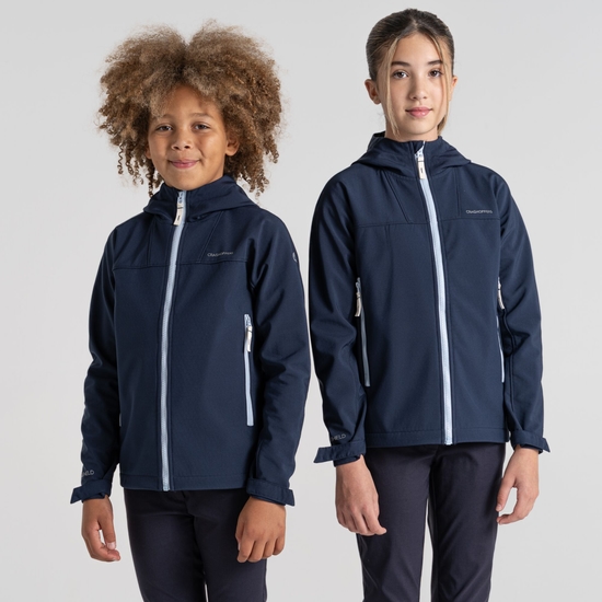 Kid's Landon Softshell Hooded Jacket Blue Navy