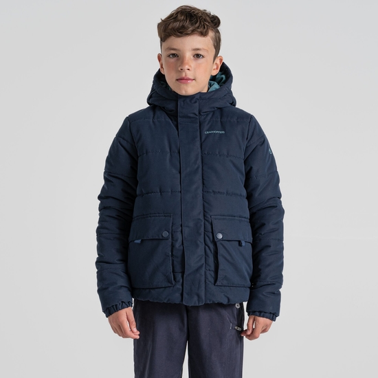 Kid's Maro Insulated Hooded Jacket Blue Navy