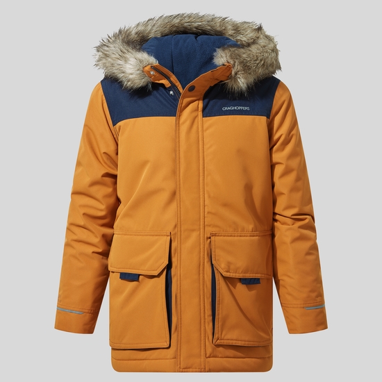 Kid's Corrib Jacket Pumpkin Spice / Blue Navy