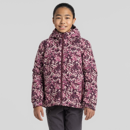 Kid's Brosna Jacket Deep Violet Print