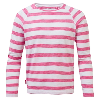 Kid's Nosilife Paola Long Sleeved T-Shirt - Orchid Flower Stripe