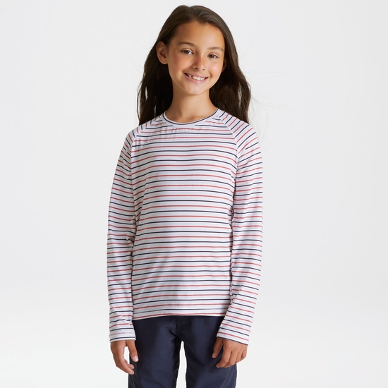 NosiLife Paola Langarmshirt für Kinder Blue Navy / Pompeian Red Stripe