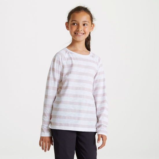Kid's NosiLife Paola Long Sleeved T-Shirt Brushed Lilac Stripe