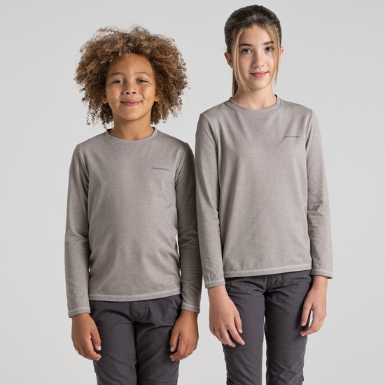 Kid's Nosilife Jago Long Sleeved T-Shirt Soft Grey Marl