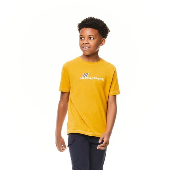 Kids' Gibbon Short Sleeved T-Shirt Dark Butterscotch Brand Carrier