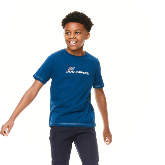 Kids' Gibbon Short Sleeved T-Shirt Poseidon Blue Brand Carrier