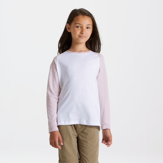 NosiBotanical Abbott Long Sleeved T-Shirt Optic White / Brushed Lilac