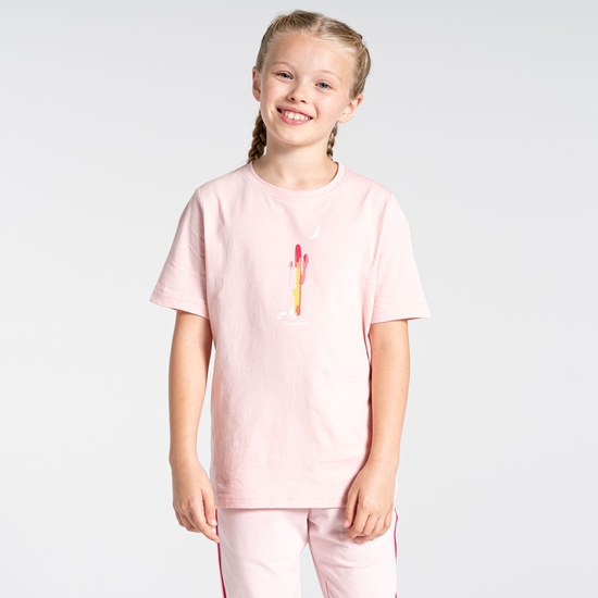 Kids' Tate Short Sleeved T-Shirt Pink Clay Cactus