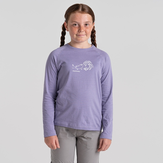 Kid's Bates Long Sleeved T-Shirt Purple Haze Whaleshark