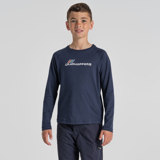 Kid's Bates Long Sleeved T-Shirt Blue Navy Archive