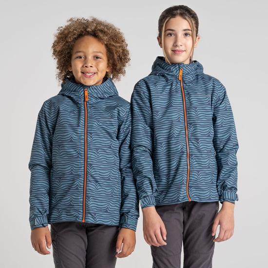 Kid's Rowan Waterproof Jacket Washed Teal Print