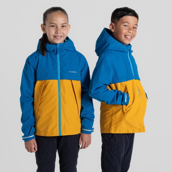 Kids' Fabre Waterproof Jacket Howlite Blue / Warbler Yellow