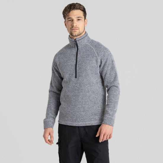 Men's Rubeus Half Zip Fleece Soft Grey Marl / Black Pepper