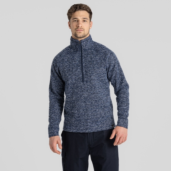 Men's Rubeus Half Zip Fleece Blue Navy Marl