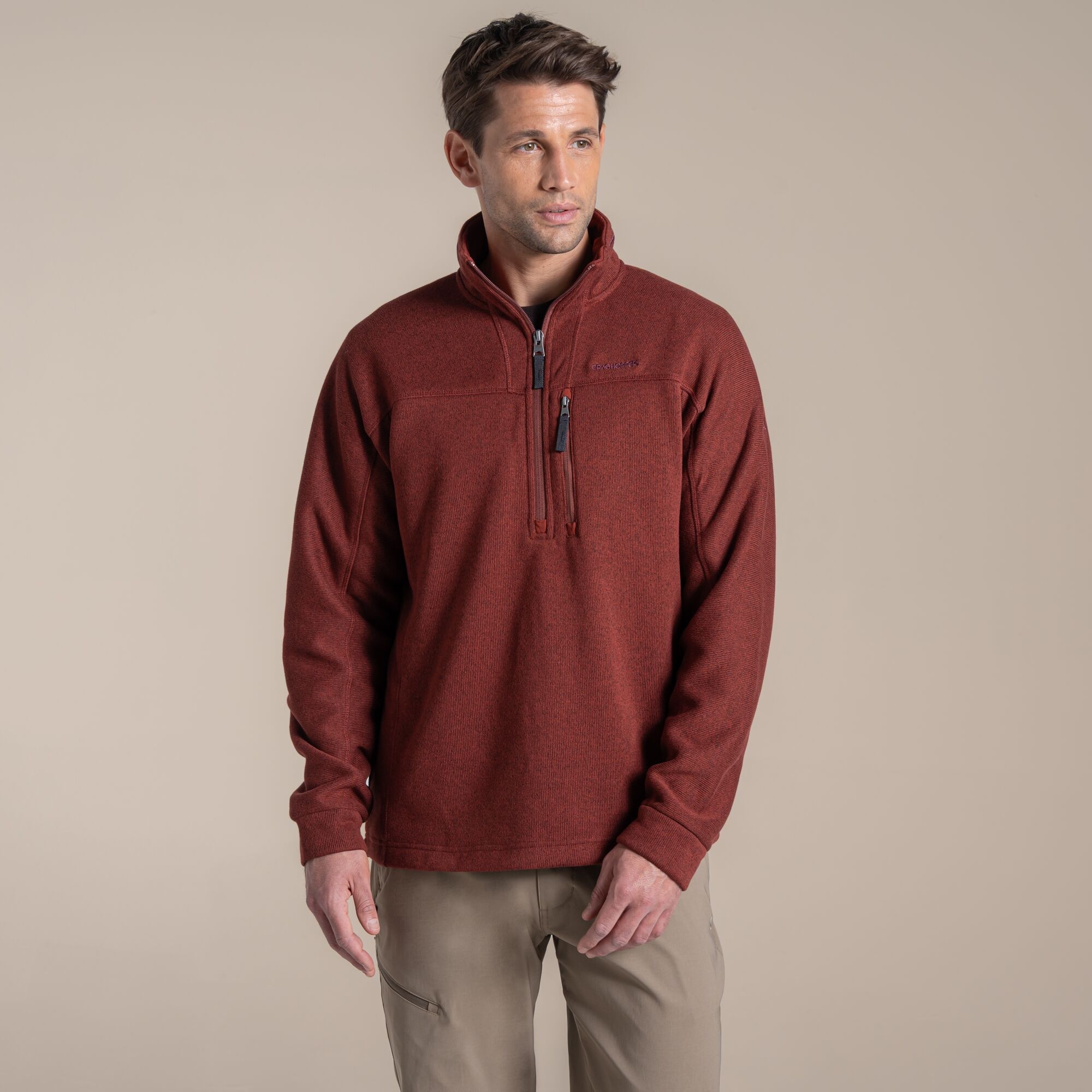 Craghoppers Men's Red Torney Iii Fleece Size: L