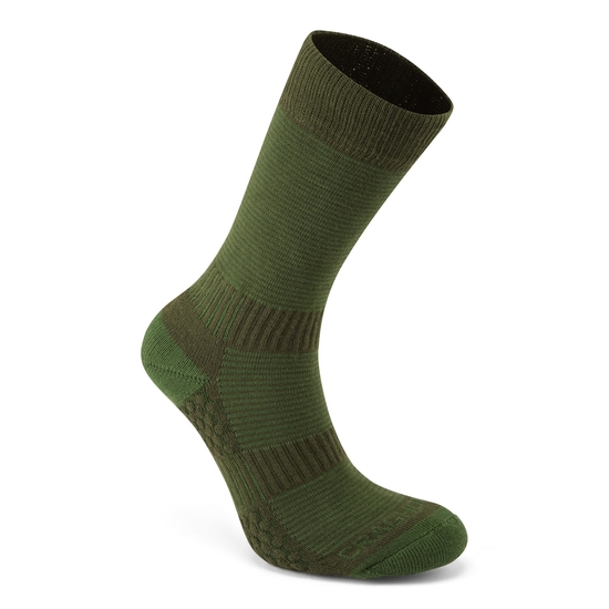 Men's Heat Regulating Travel Sock Spiced Lime / Dark Khaki