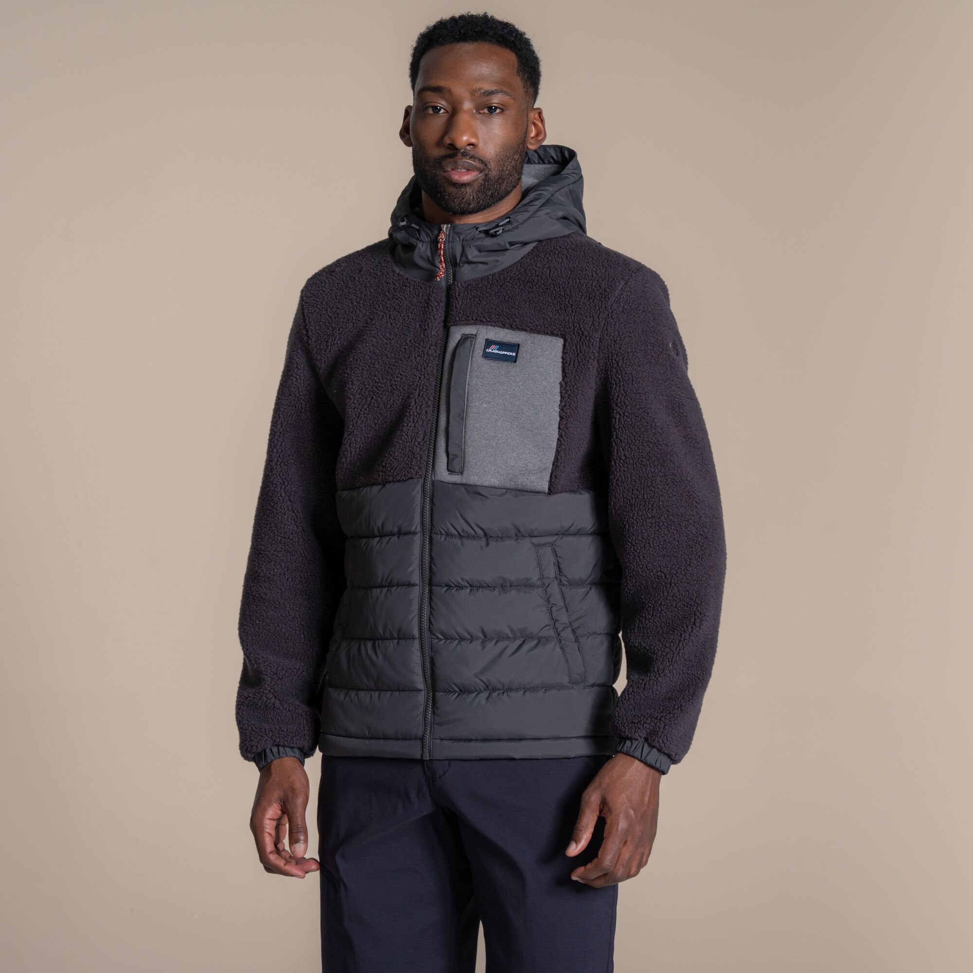 Craghoppers Men's Grey Jakob Hooded Hybrid Jacket Size: M