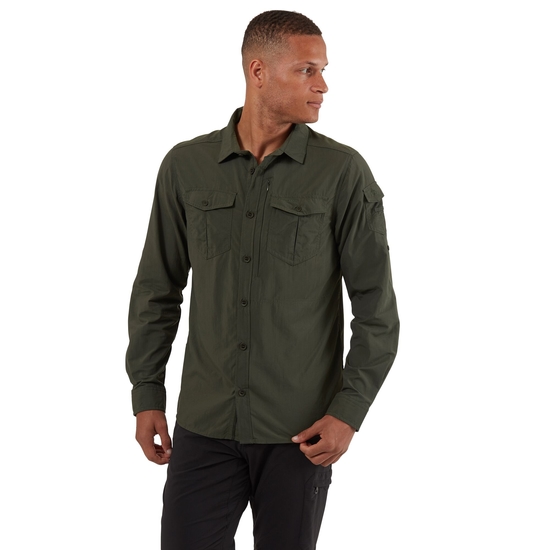 Men's Insect Shield® Adventure II Long-Sleeved Shirt Dark Khaki