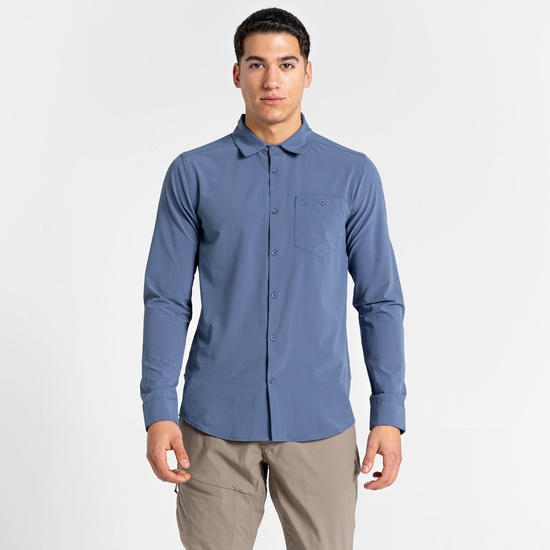 Men's Nosilife Hedley Long Sleeved Shirt Salton Blue