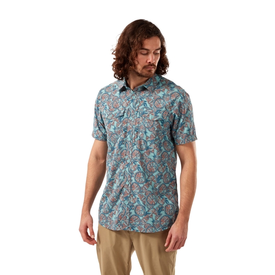 NosiLife Calhoun Short Sleeved Shirt  Aqua Print