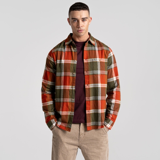 Men's Thornhill Long Sleeved Hemden Potters Clay Check