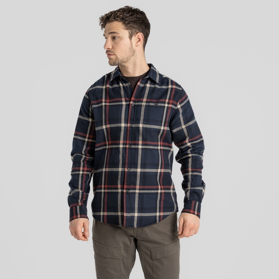 Men's Wald Long Sleeved Shirt Blue Navy Check