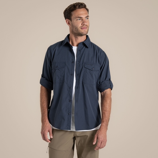 Men's Kiwi Long Sleeved Shirt Ombre Blue