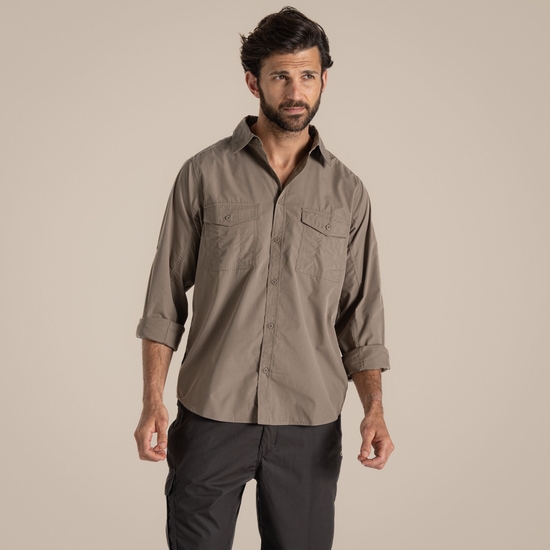 Men's Kiwi Long Sleeved Shirt Pebble