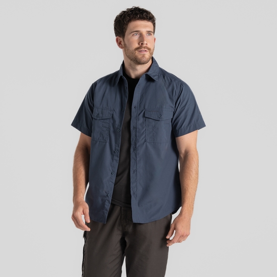 Men's Kiwi Short Sleeved Shirt Ombre Blue