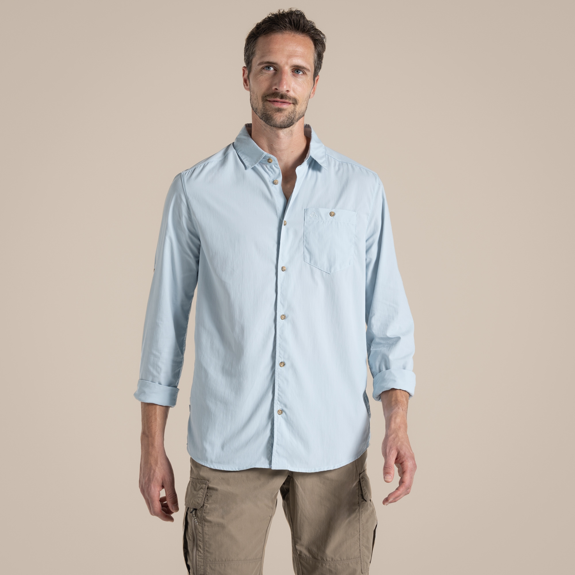 Craghoppers Herren NosiLife Nuoro Langarmshirt Ii Niagara Blue