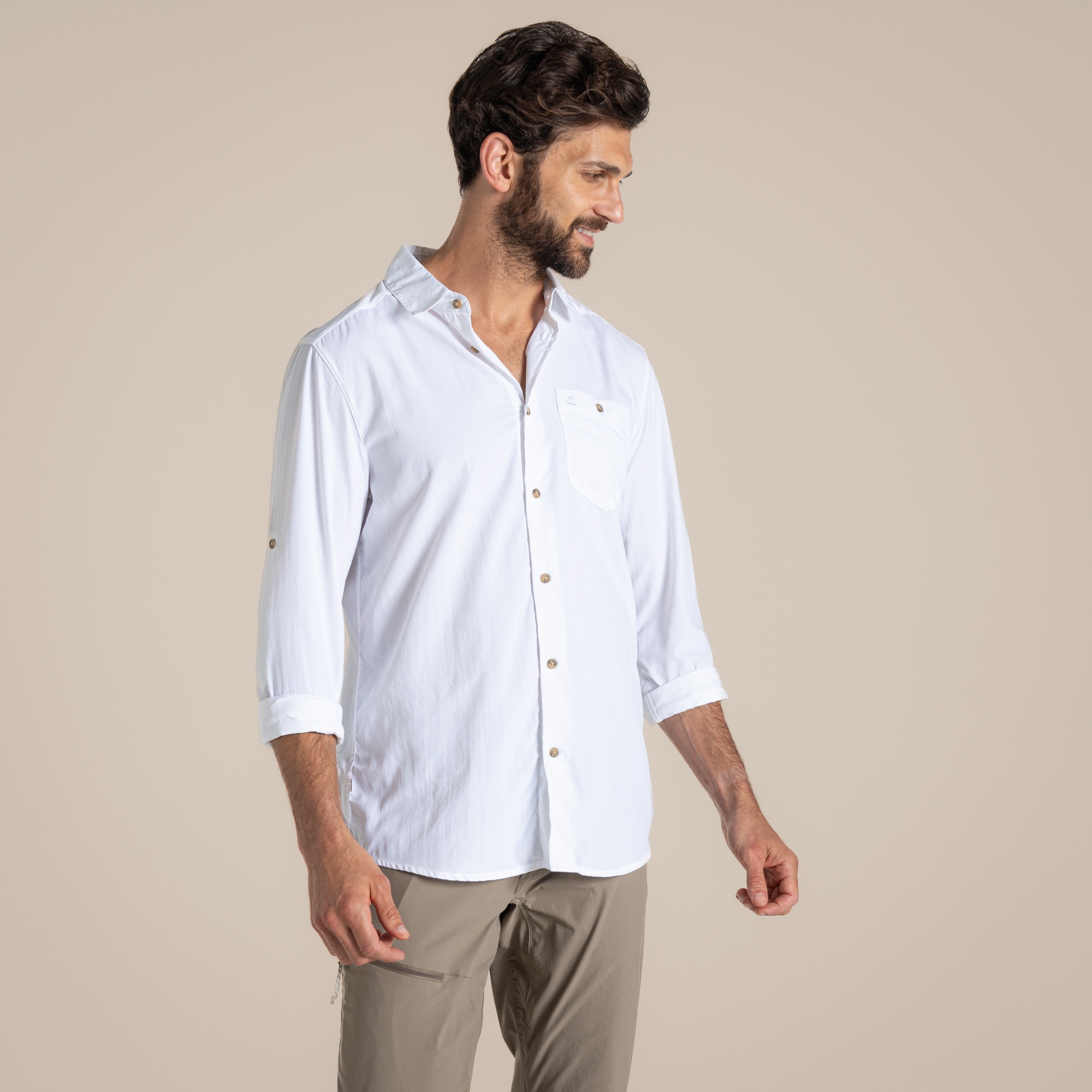 Craghoppers Herren NosiLife Nuoro Langarmshirt Ii White