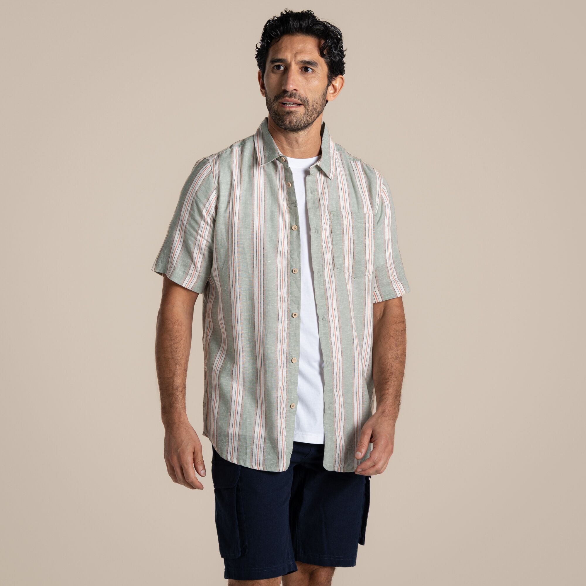Craghoppers Men's Green Argino Short Sleeved Shirt Size: S