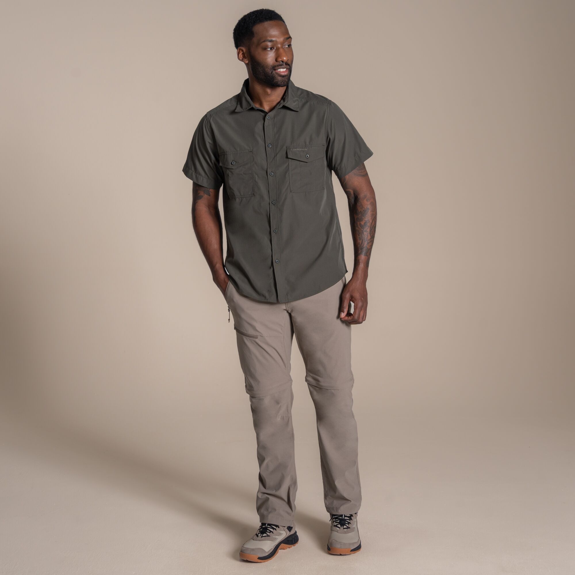Craghoppers Men's Green Kiwi Ii Short Sleeved Shirt Size: M