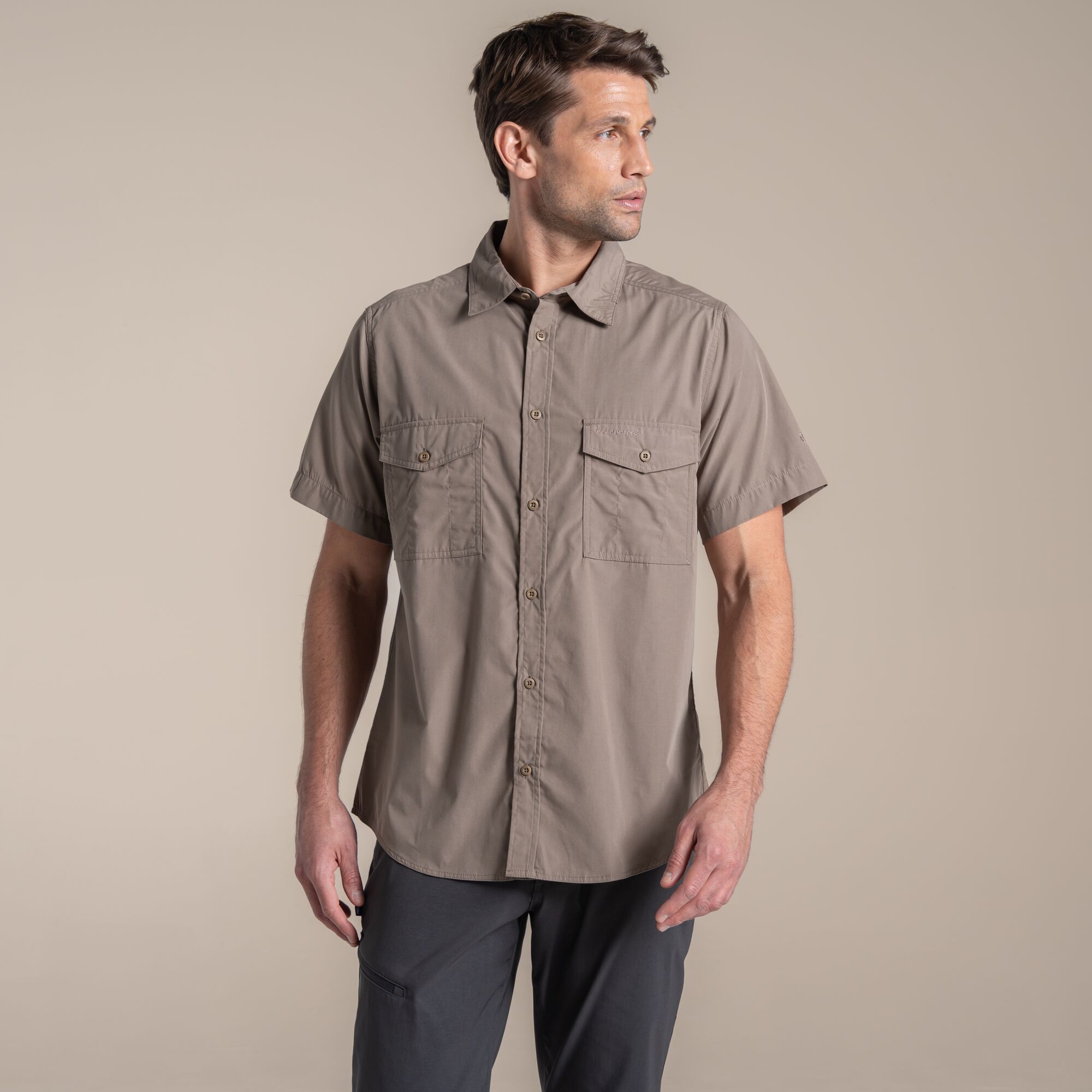 Craghoppers Men's Beige Kiwi Ii Short Sleeved Shirt Size: Xl