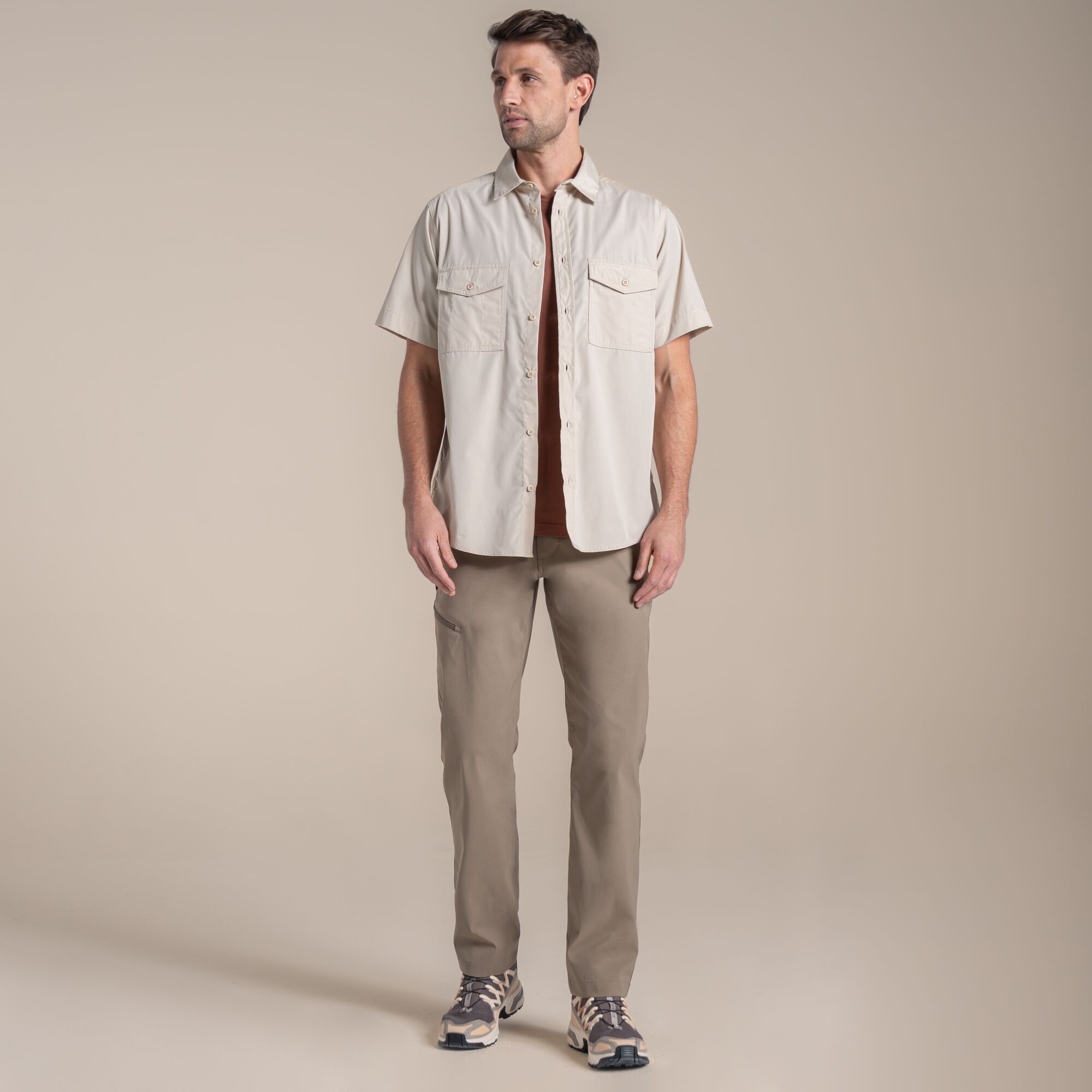 Craghoppers Men's Beige Kiwi Ii Short Sleeved Shirt Size: Xl